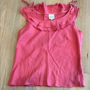 Women's Rose Pink Linen Sleeveless Top